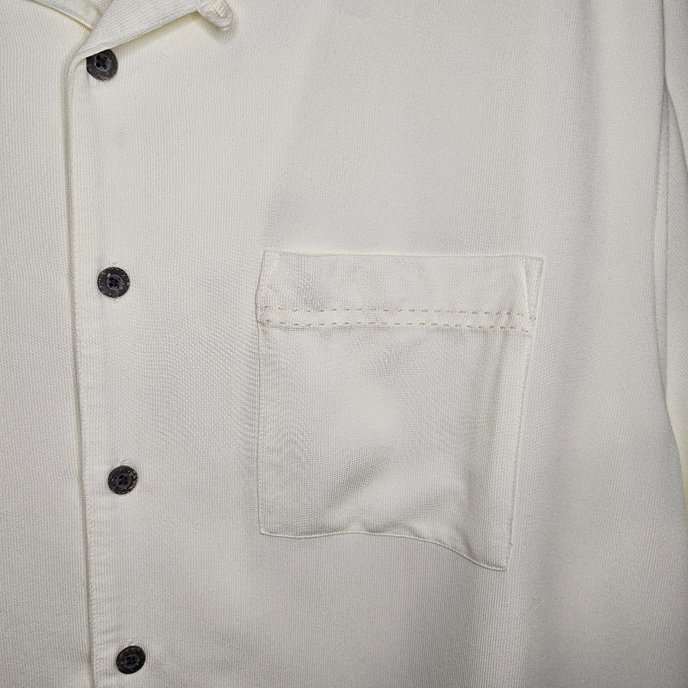 Men’s Ivory 2X Collared Short Sleeve Shirt Rayon Blend Casual Lounge Resort - Picture 5 of 8